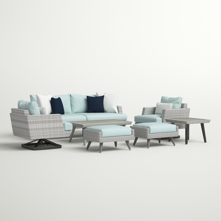Ehrenfried 7 - Person Patio Conversation Sets with Sunbrella® Cushions