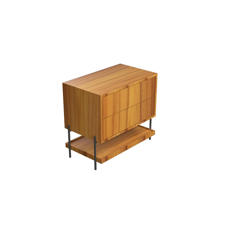 Clean 2 - Drawer Nightstand, Teak