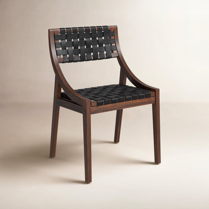 Leather Side Chair in Black, Brown, Black
