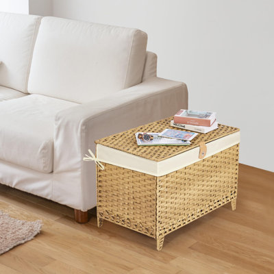 Wicker Storage Basket with Lid