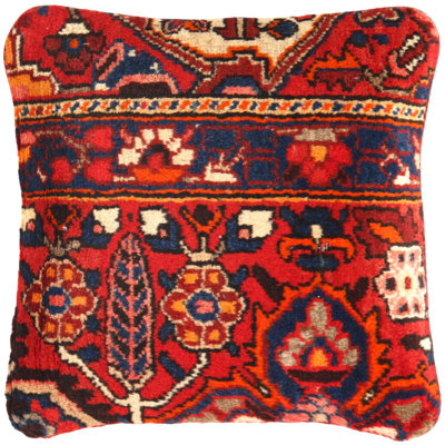Oreiller de tapis rétro noué à la main 20 po Pasargad