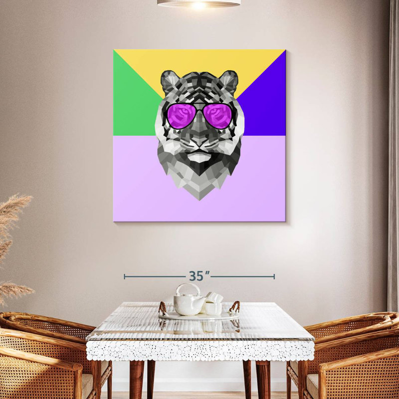 Brampt Party Tiger In Glasses, 39" H x 39" W