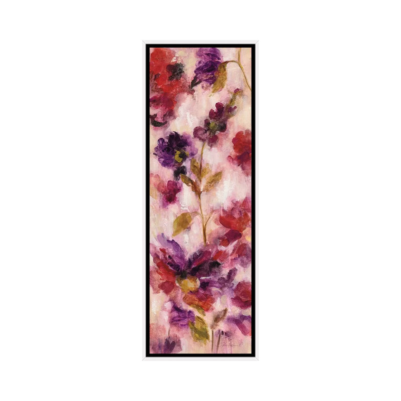 Fleurs exubérantes III, H 60 po x l 20 po x P 1,5 po, Toile blanche encadrée