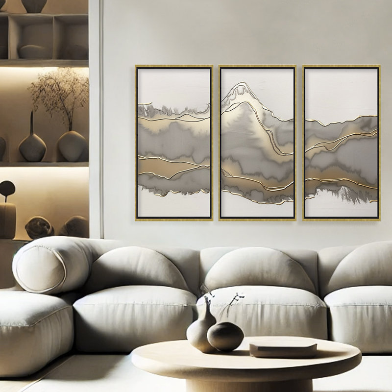Nature Inspired Metallic Landscape Trptych