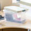Wham Clip 4x 7L Rectangular Plastic Storage Boxes with Secure Clip Lock Lids. L:39 x W:24 x H:10.5cm Clear/Green Milieu/Stone-107097825
