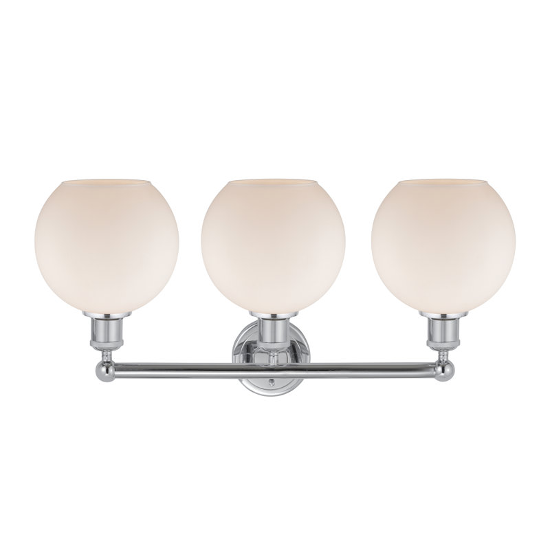 Ellington 3 - Light Dimmable Vanity Light, Matte White, Polished Chrome