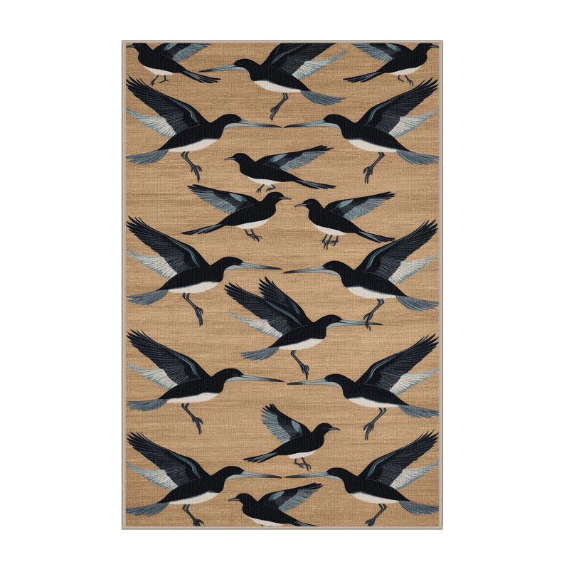  Washable Smooth billed Ani Birds Area Rug, Runner 2' x 4'