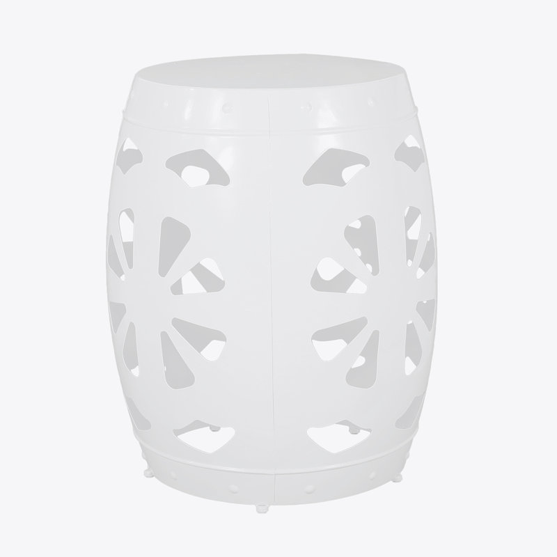 Metal End Table -Large, White