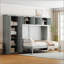 Grand lit escamotable mural avec armoires