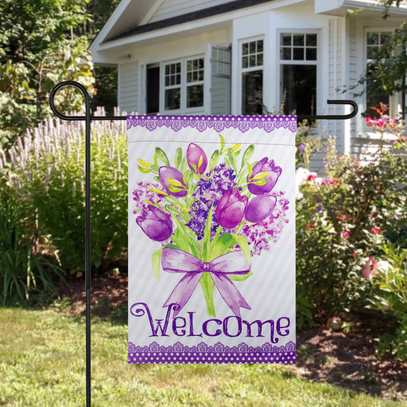 Drapeau extérieur Welcome, H 18 po x l 12,5 po