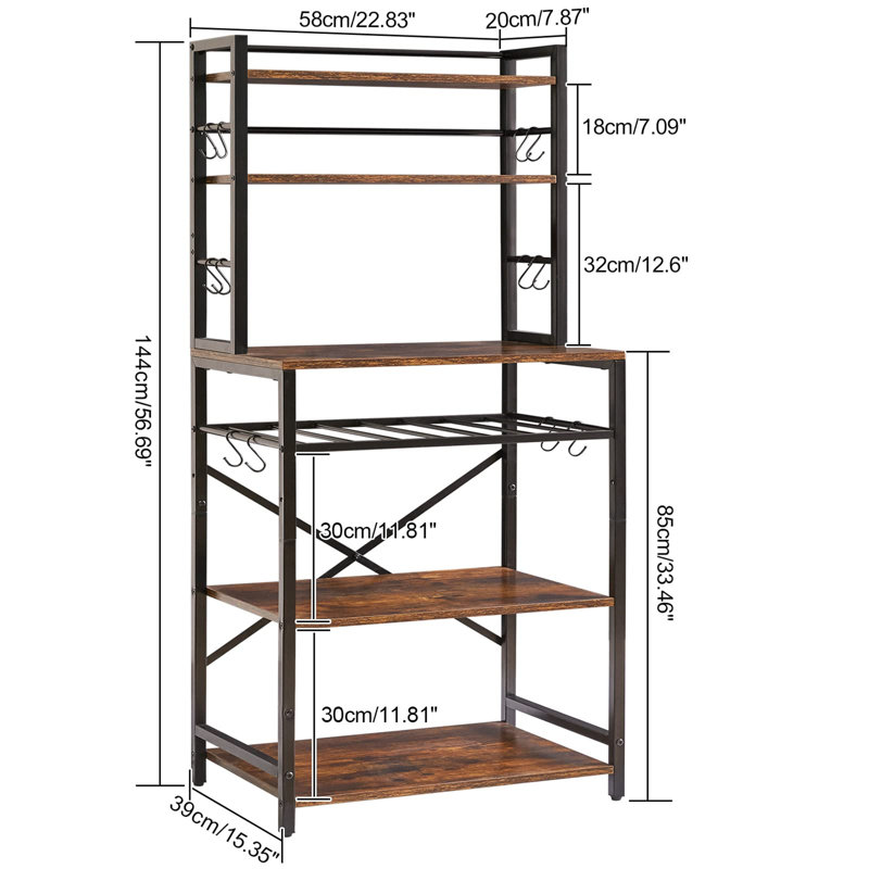 Avontay 58cm W Metal Shelving Unit