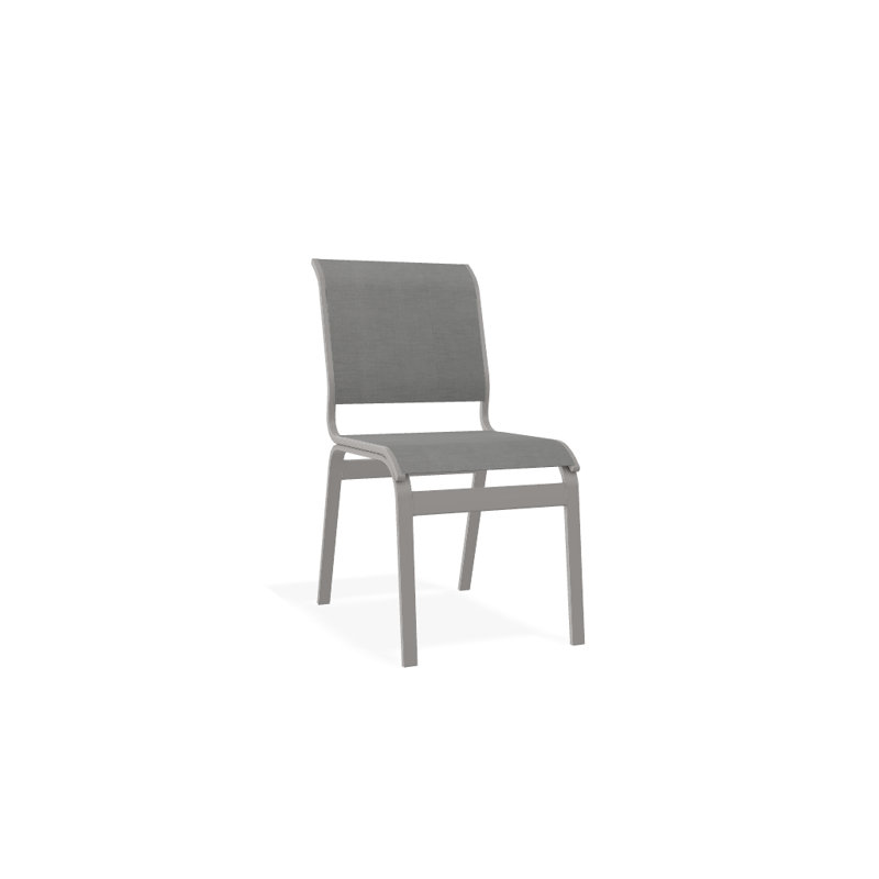 Chaise d'appoint de salle à manger Hiraku, Alliage Sunbrella®, Gris chaleureux texturé