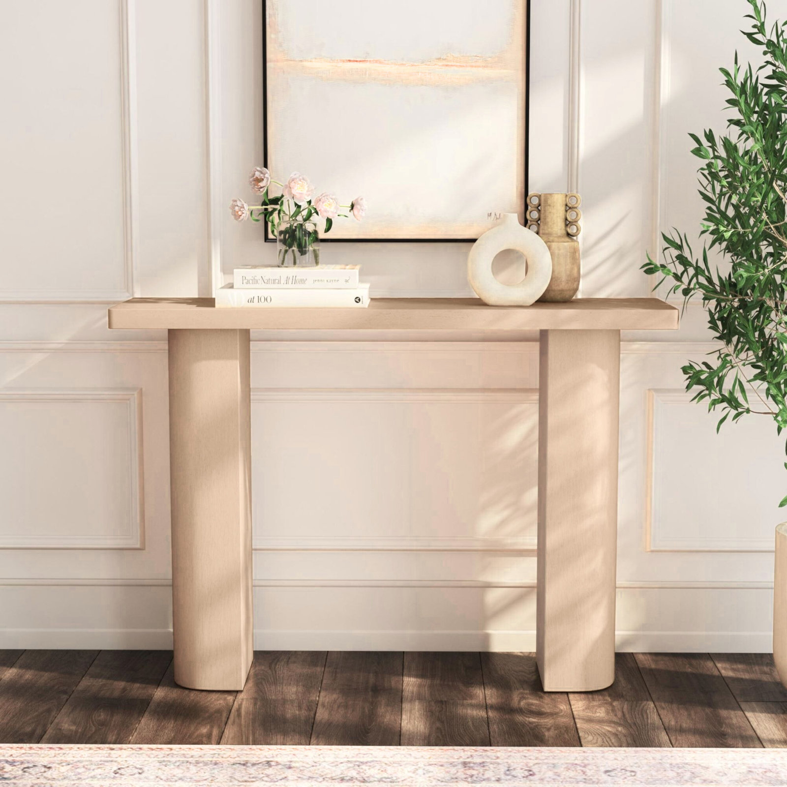 Moscow 50'' Solid Wood Console Table, Tan