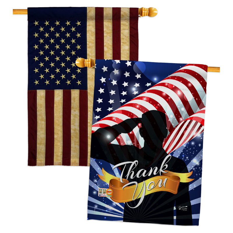 Drapeau de maison en polyester à 2 côtés 40 x 28 po