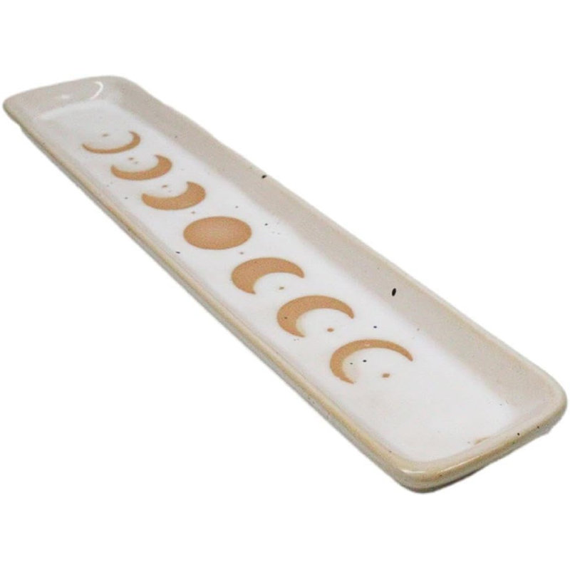 Porte-encens crème en céramique blanc