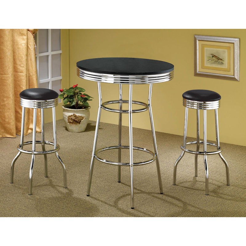 2 tabourets de bar noirs - style rétro, repose-pieds épais, siège moderne de 2 pièces, finition, utilisation dans la salle à manger