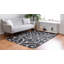 Tapis noir / ivoire en coton damassé-1970494167