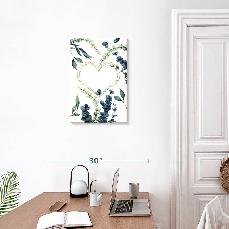Hardie, eucalyptus et cœur, H 24 po x l 16 po