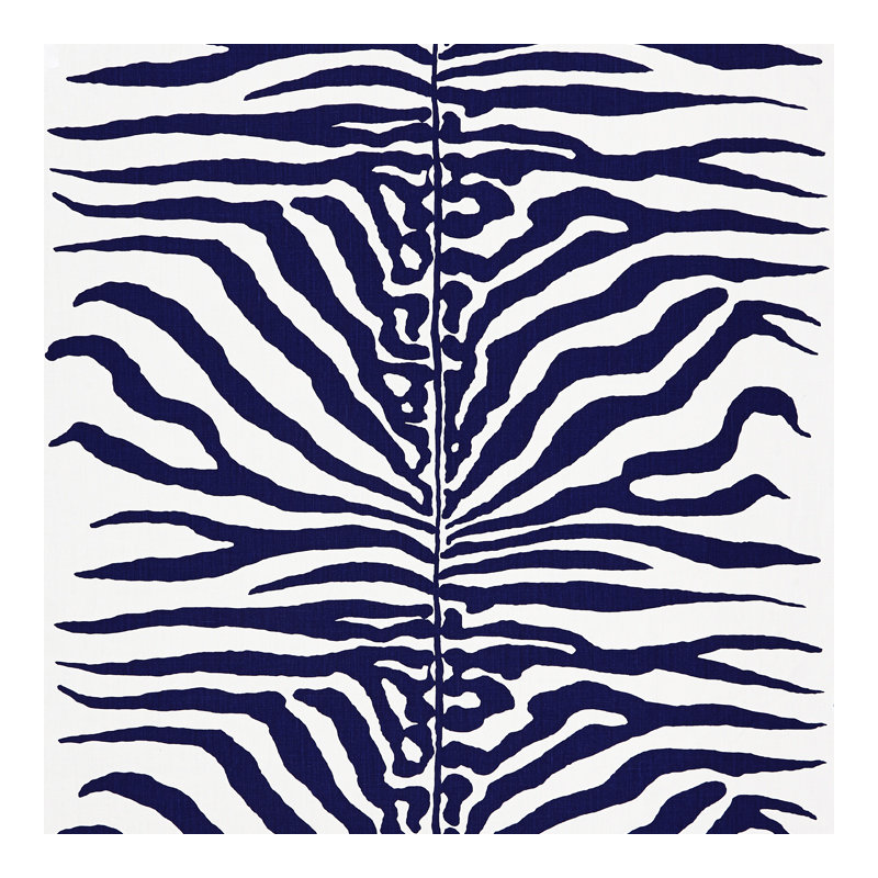 Jardin Zebra Fabric, Navy