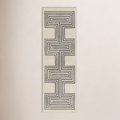Orlie Copper Hand-Tufted Geometric Wool Rug