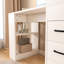 Bureau d'ordinateur en bois blanc avec prise 4 en 1, 3 tiroirs et 4 tablettes de rangement | Idée de cadeau-1637479773