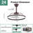 24 Inch Smart Ceiling Fans With Lights And APP Control, Modern 6 Speeds LED Dimmable Fandelier Ceiling Fan For Bedroom-1149606194
