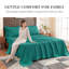 Ensemble de draps en coton 4 pièces pour lit Queen Size, draps respirants et rafraîchissants, literie douce inspirée des hôtels, draps de luxe vert chasseur avec poches profondes de 40 cm, infroissables et faciles d'entretien-135803612-135803615