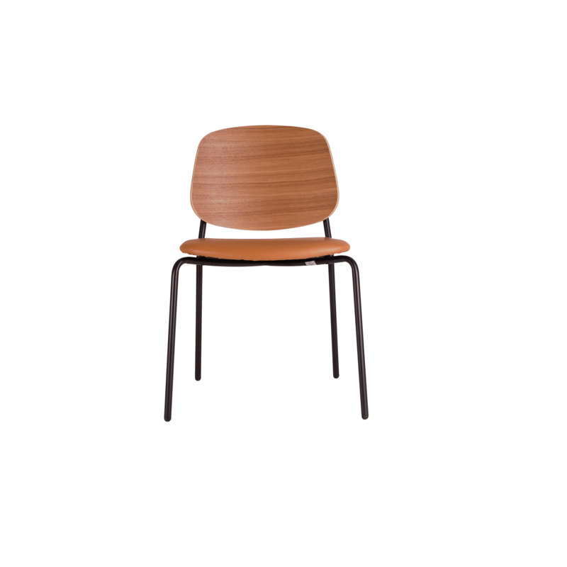 Chaise d'appoint plateforme en métal empilable, Naturel / brun clair