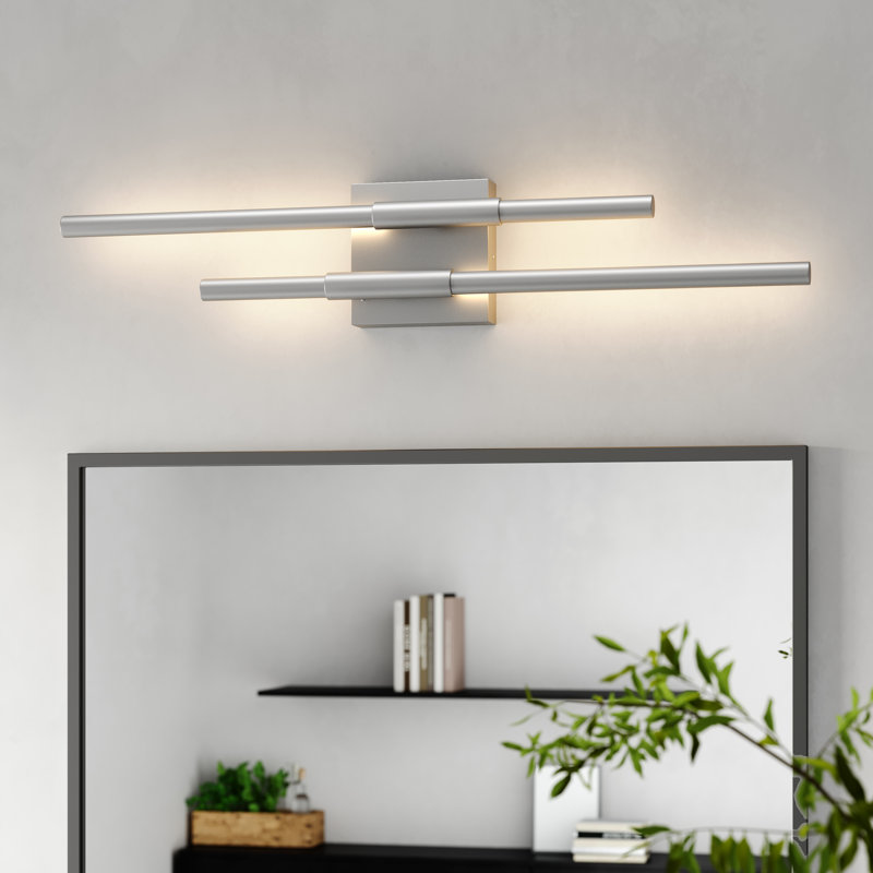2 - Light Dimmable LED Vanity Light, Silver