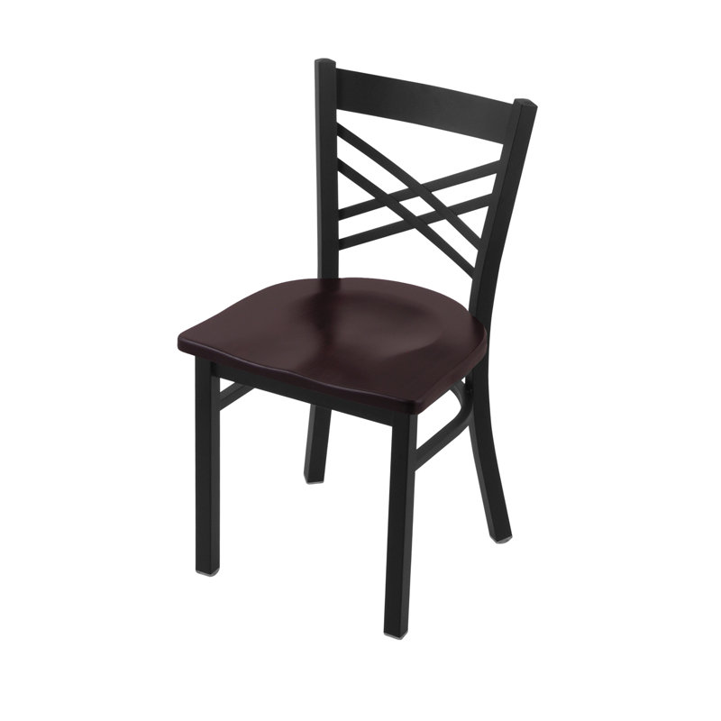 Catalina 18'' H Metal Side Chair, Wood-Dark Cherry Maple, Black Wrinkle