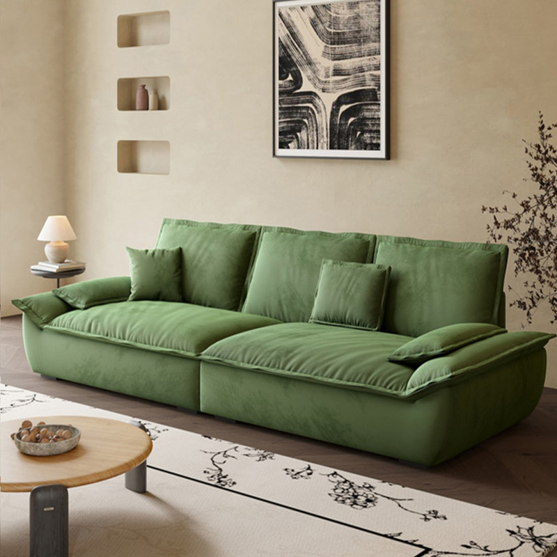 Coussin modulaire vert 100% polyester, H 31,5 po x l 102,36 po x P 47,24 po, Vert
