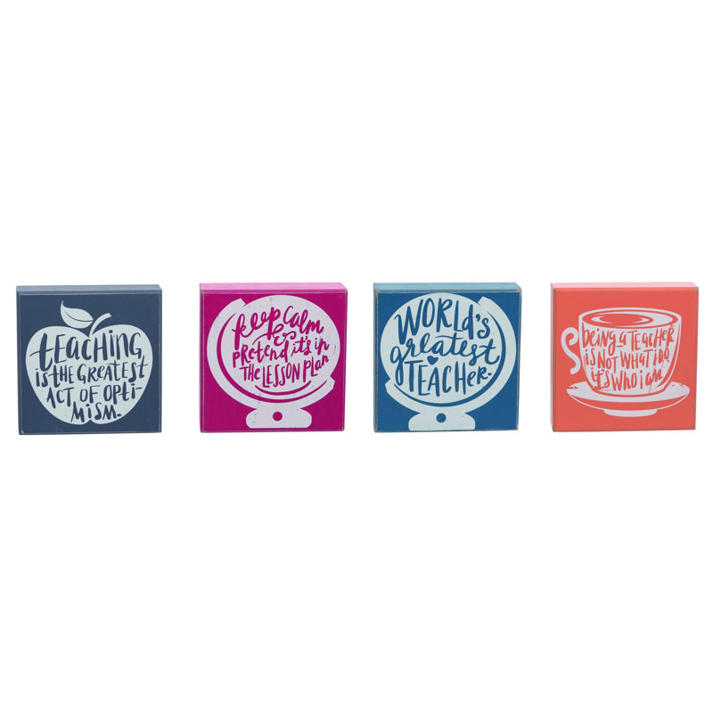 Ensemble de 4 blocs décoratifs printaniers 