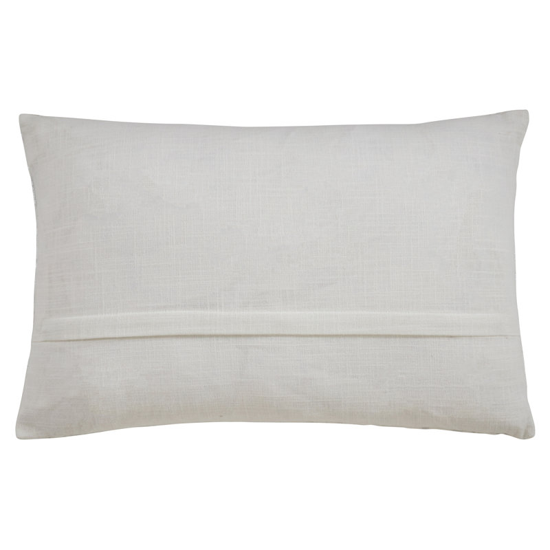 Silver and Gold Distressed Foil Print Cotton Lumbar Pillow
