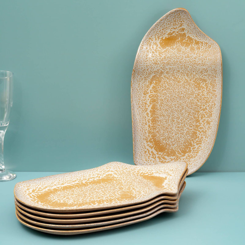 Assiette Futura Signature en porcelaine de qualité supérieure MOHENJODARO, 12 x 8 po