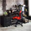 Bureau d'écriture noir avec tablette supérieure