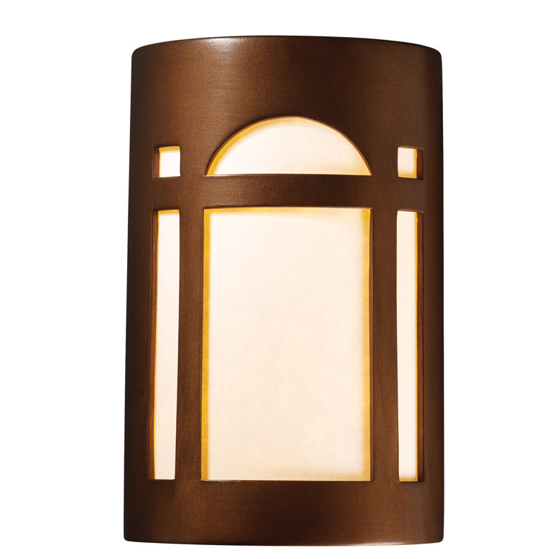 Plafonnier encastré d'extérieur Chakra, DEL, Cuivre antique, H 12,5 po x l 7,75 po x P 6,25 po