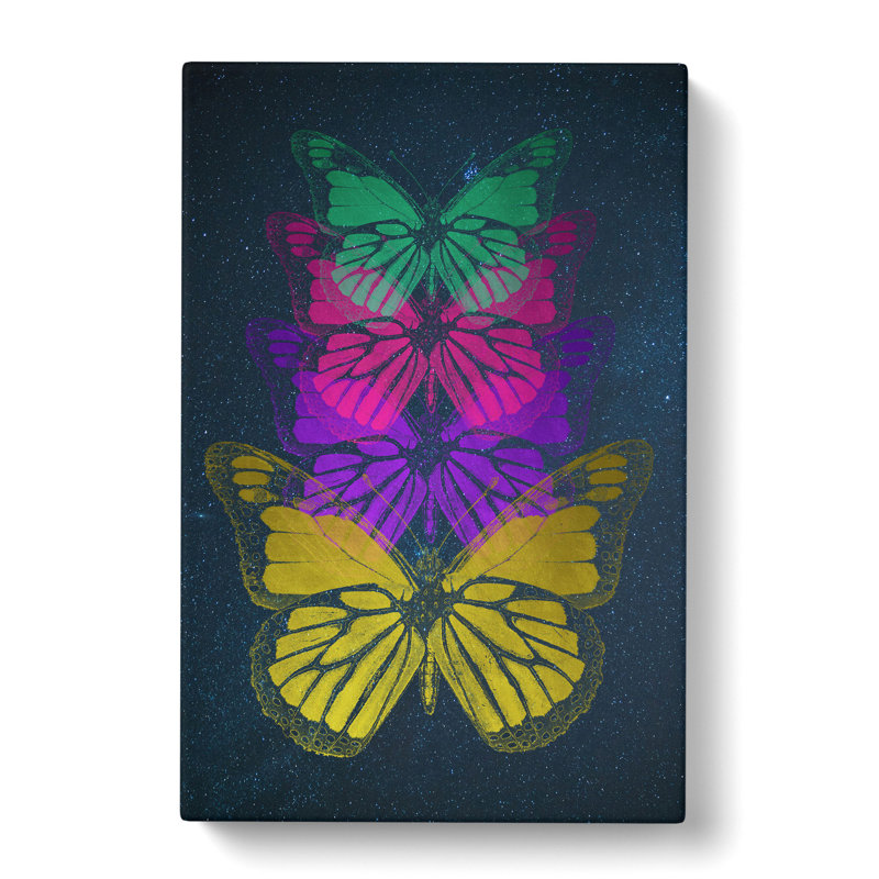 Cosmic Butterflies - Wrapped Canvas Print, 50cm H x 35cm W x 3cm D