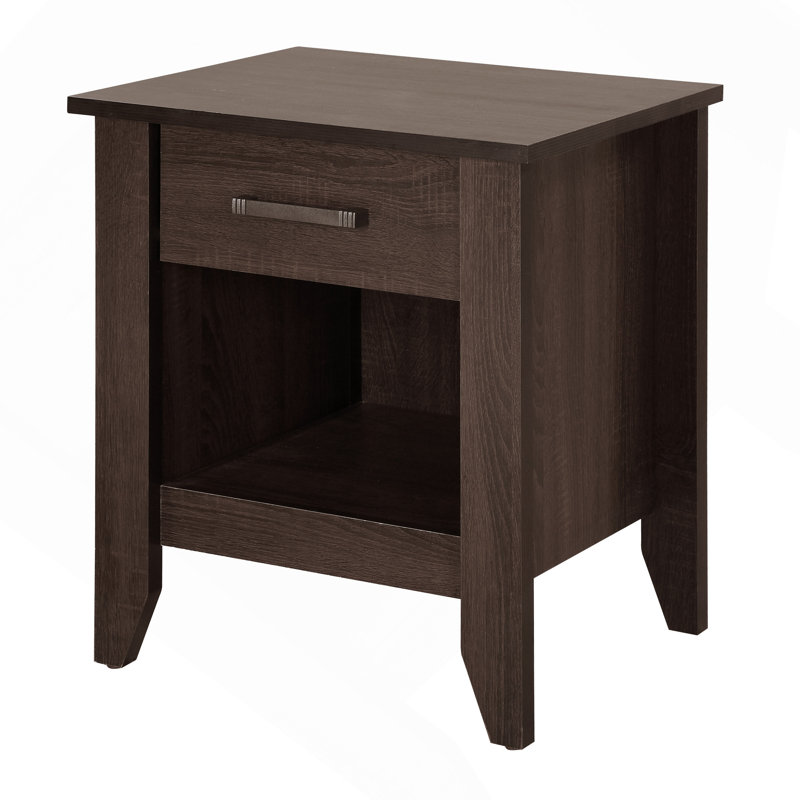 Table de chevet élégante au fini wengé, Brun