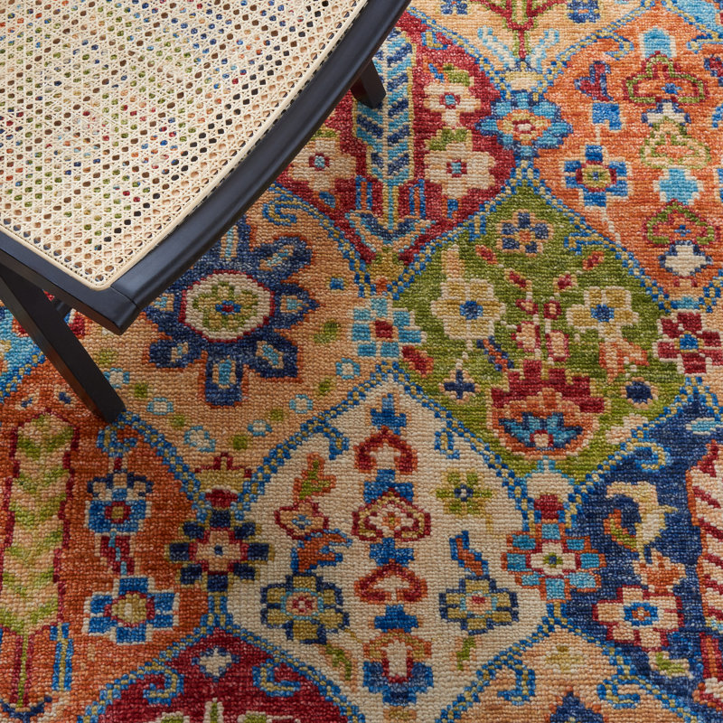Samarkand 123 Area Rug In Blue / Red, Rectangle 9' x 12'