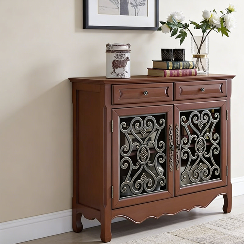 American-style country-style side cabinet, Dark Brown