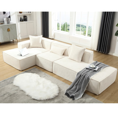 Canapé modulaire beige avec installation, Design For Living