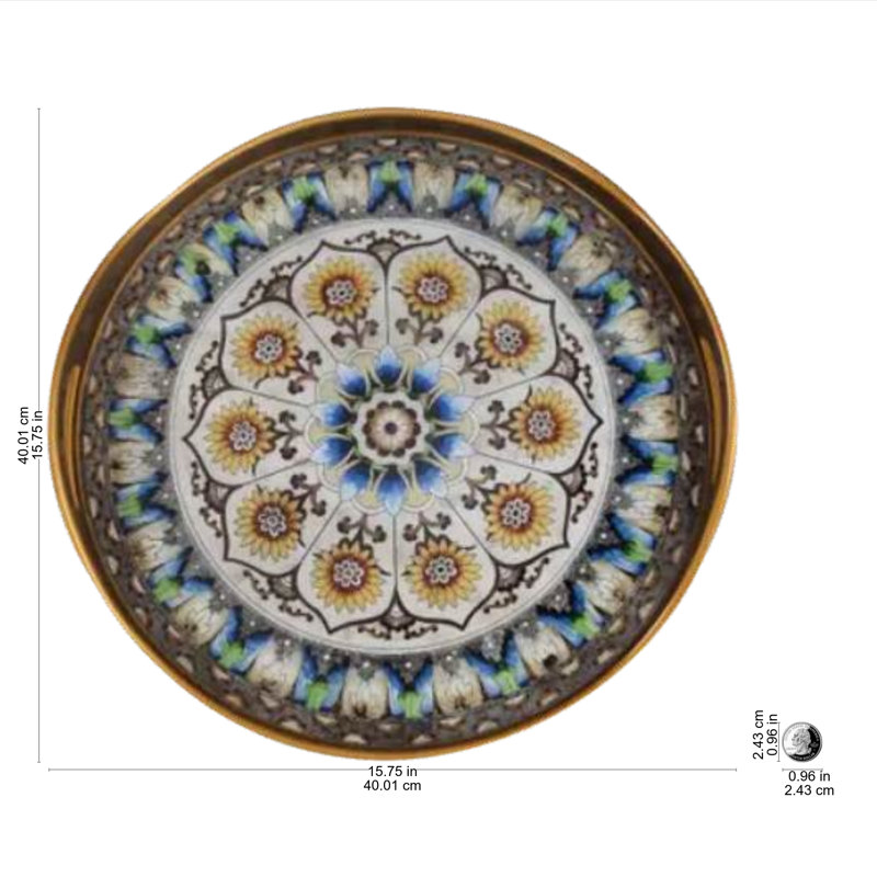 Reverse-Painted Glass Tray