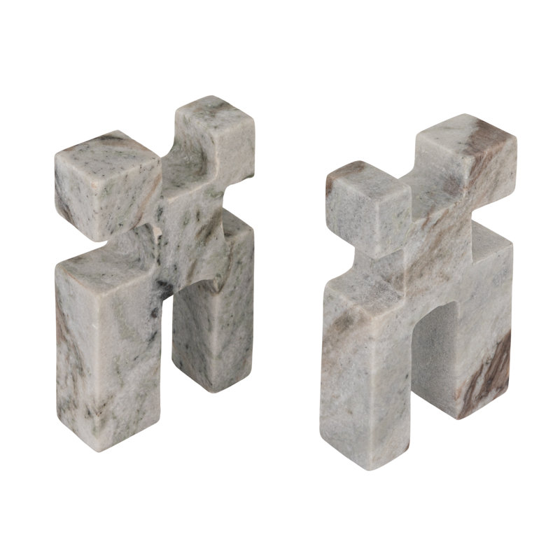 Serre-livres modernes en pierre naturelle Marble Duo