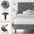 Bed Frames with Button Tufted Headboard, Linen Upholstered Platform Bed with Wooden Slats Support, Easy Assembly, No Box Spring Required-1269304716-1269304713