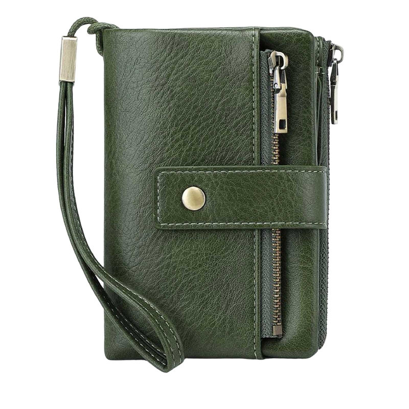 Porte-monnaie en cuir pour femme, Green