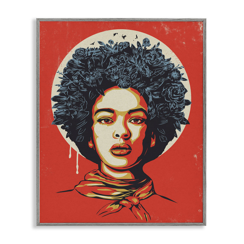 «Vibrant Portrait of Woman», estampe numérique, conception de Balazs Solti, H 20 po x l 16 po, Estampe numérique Farmhouse