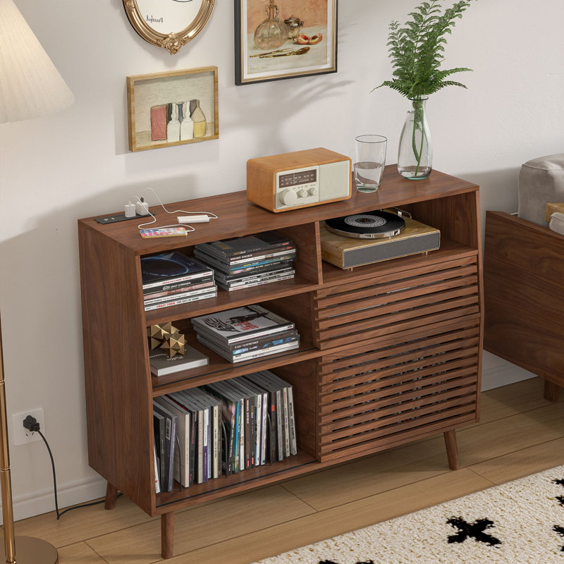 Support pour tourne-disque Twanna, Noyer