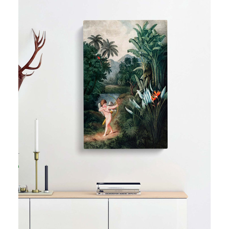 Cupid By The Flowers by Lang Shining - Wrapped Canvas, 50cm H x 35cm W x 3cm D