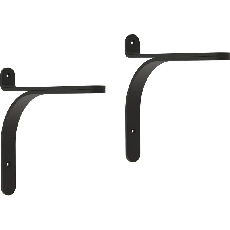 Fluid Curved Shelf Brackets, Matte Black