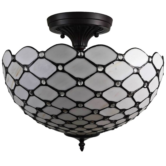 Fleur De Lis Living Jackqueline Glass Semi Flush Mount & Reviews | Wayfair